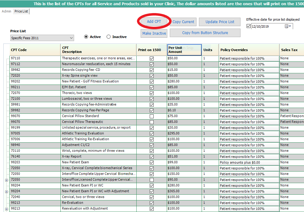 How To ADD A New CPT Code To Your Existing Price List CoAction